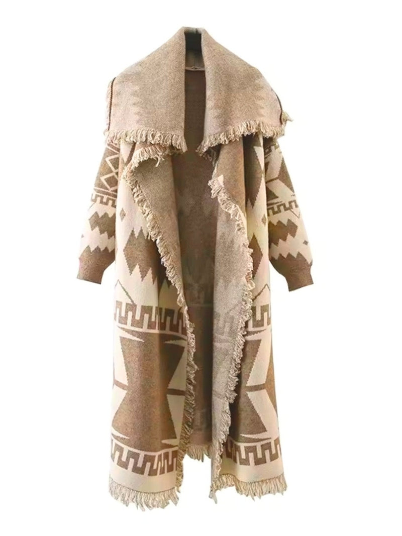 Sierra Fringed Wrap Cardigan Coat