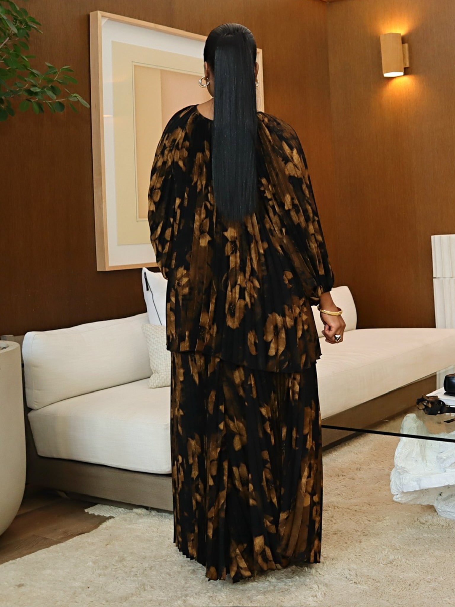 Evelyn Pant Set (Black Gold)