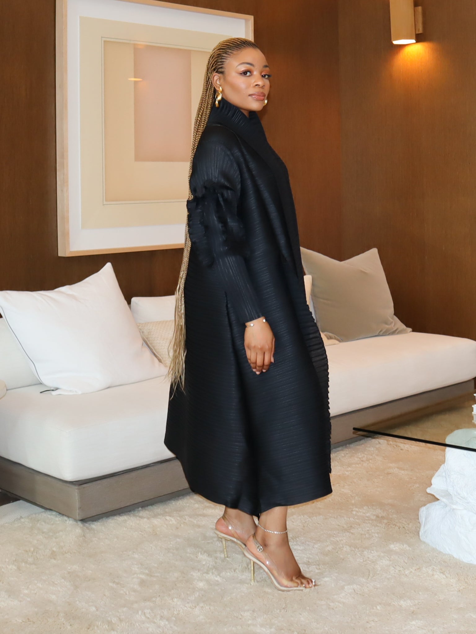 Tisha Pleated Dress (Black)