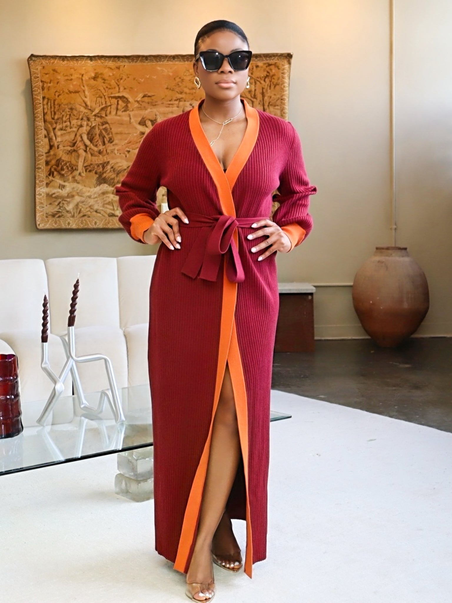 Dahlia Cardigan (Carmine Red)