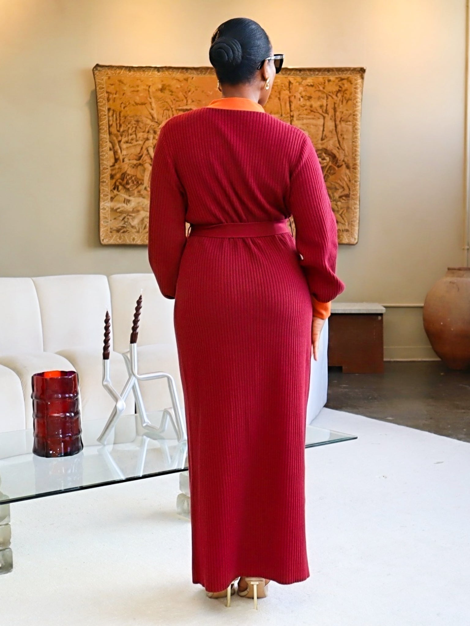 Dahlia Cardigan (Carmine Red)