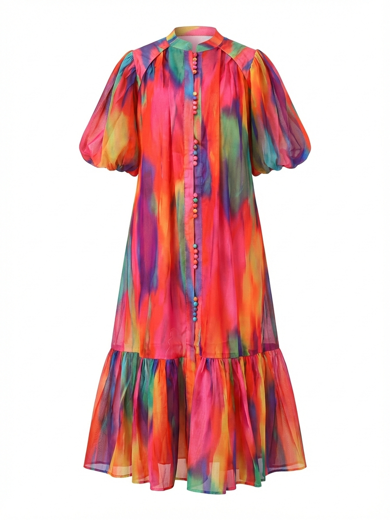 Color Pop Neck Tie Dress