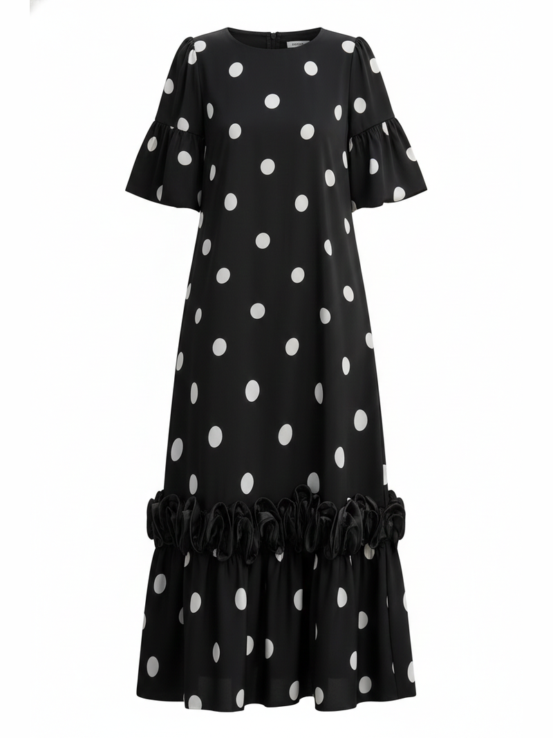 Polka Dress Black