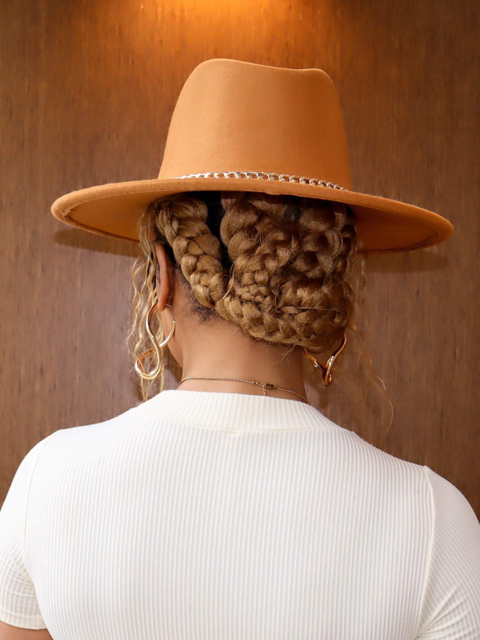 Fedora Hat || Yellow with Chain Detail - Ninth and Maple HATS