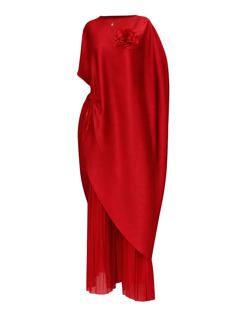 Sheila Pant Set – Red Two-Piece Tunic and Palazzo Pants