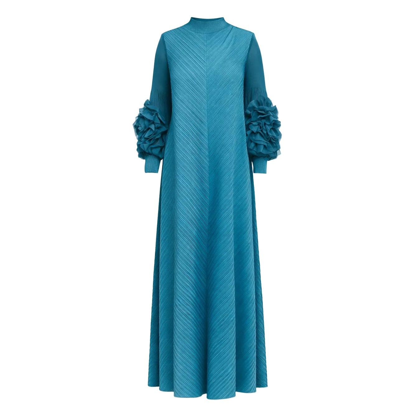 Cece Pleated Maxi Dress – Turquoise