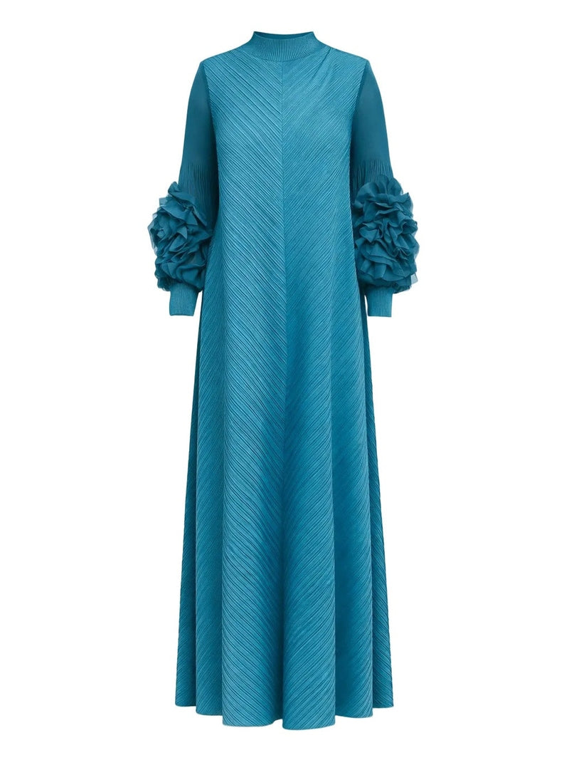 Cece Pleated Maxi Dress – Turquoise