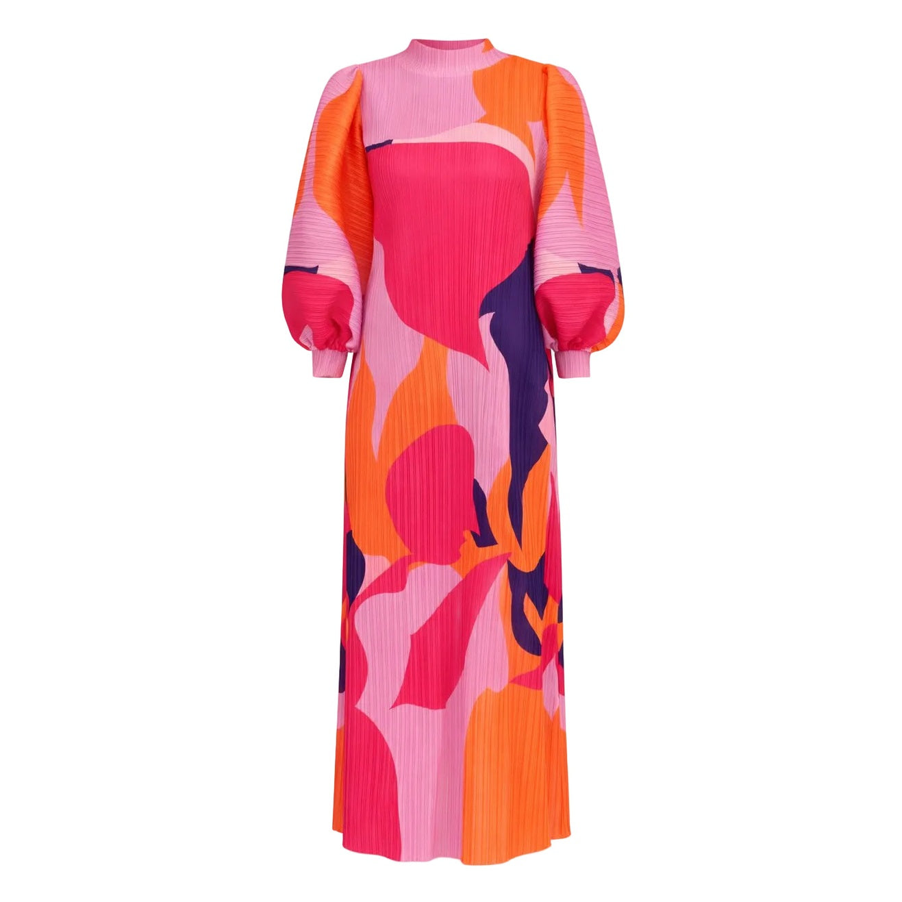 Dionne Puff Sleeve Pleated Dress