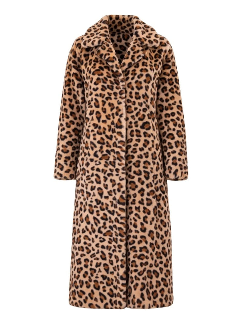 Faux Fur Long Coat – Leopard Print
