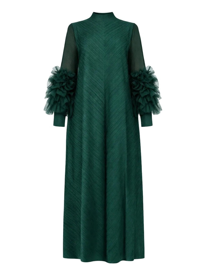 Cece Pleated Bat Sleeve Dress