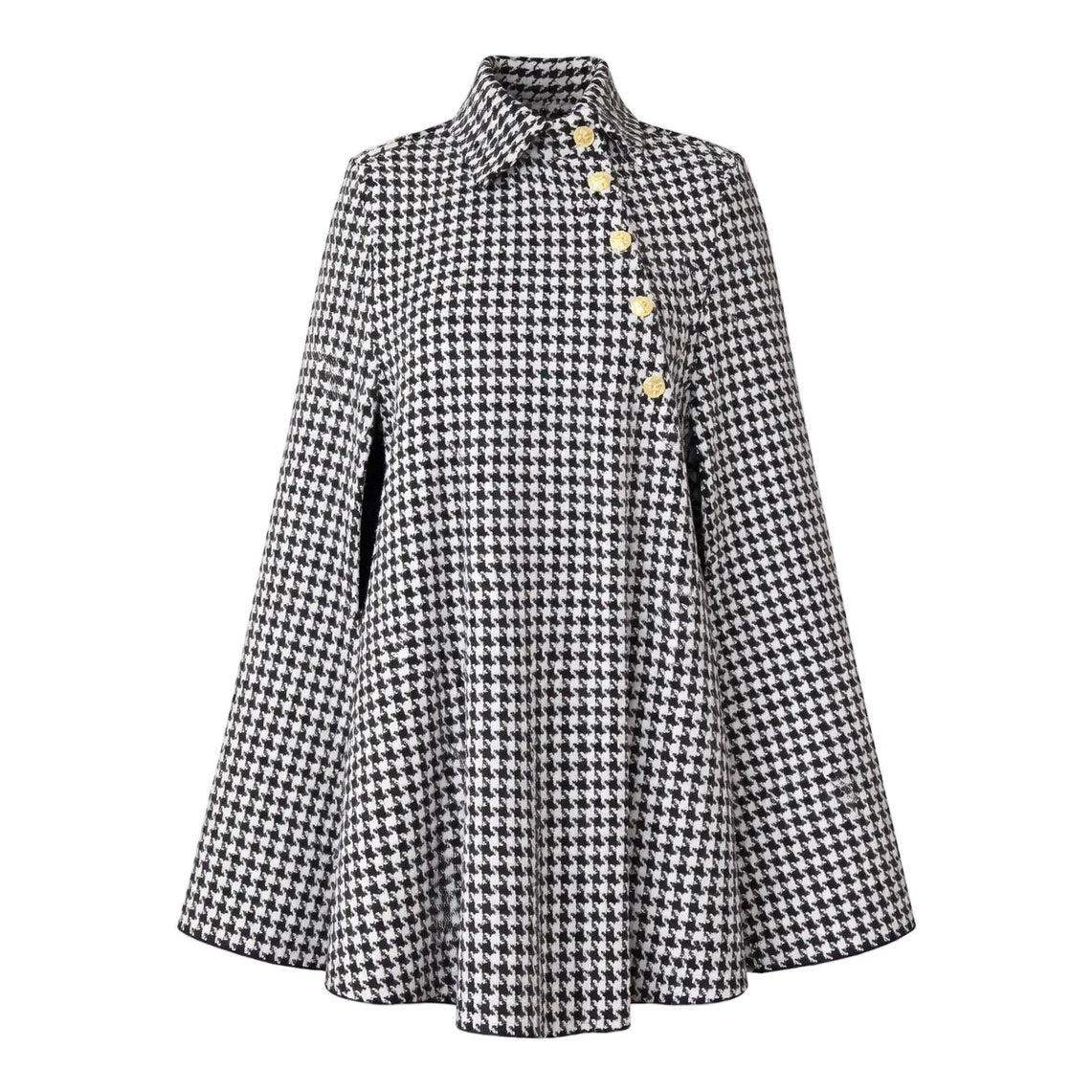 Whitley Houndstooth Poncho Coat