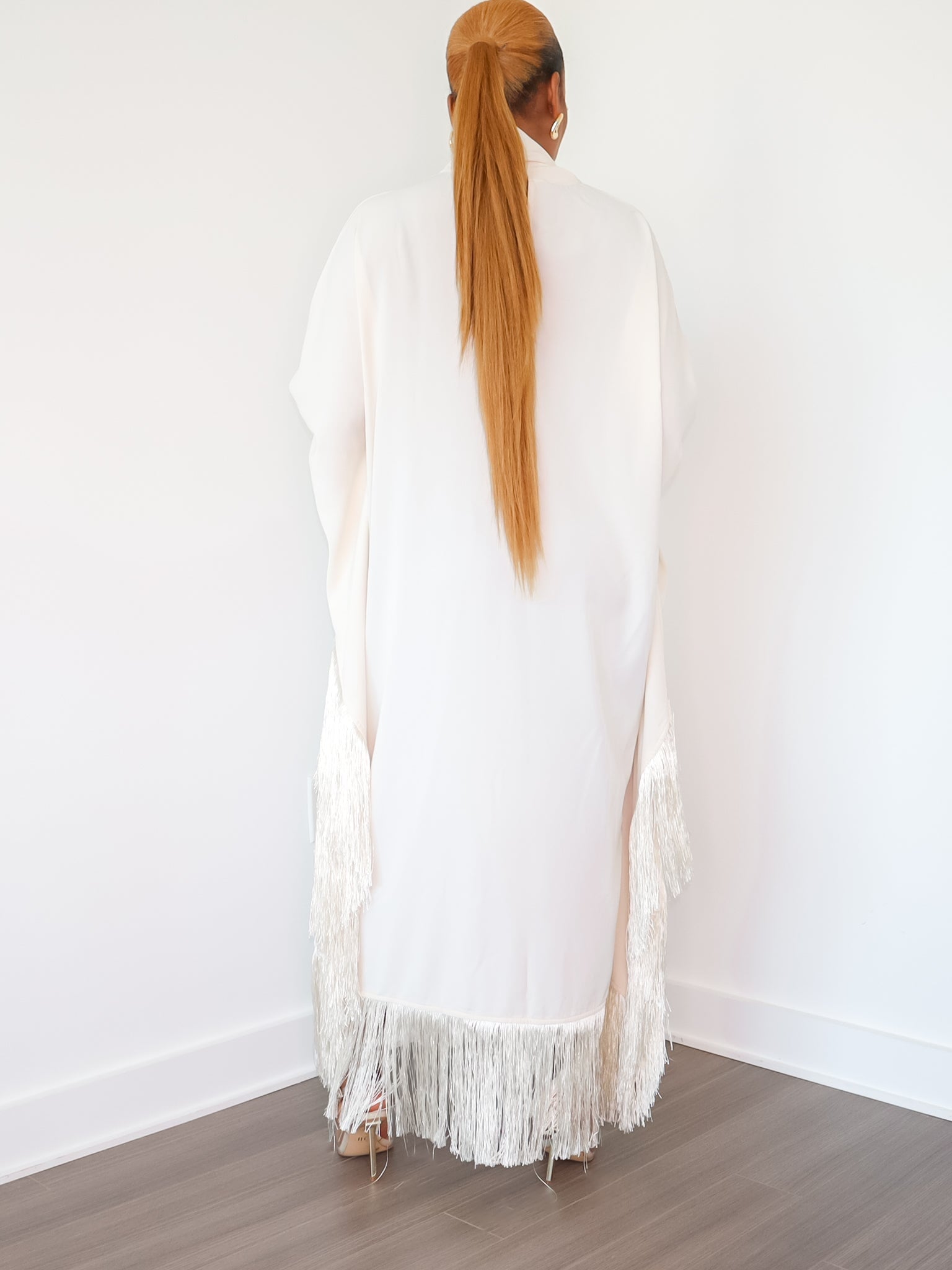 Queen Rania High-Neck Dress (Cream) - Ninth and Maple Dress