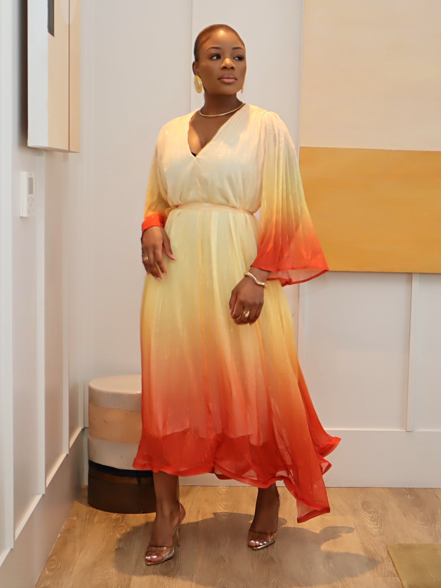 Anatole Ombre Dress (Orange)