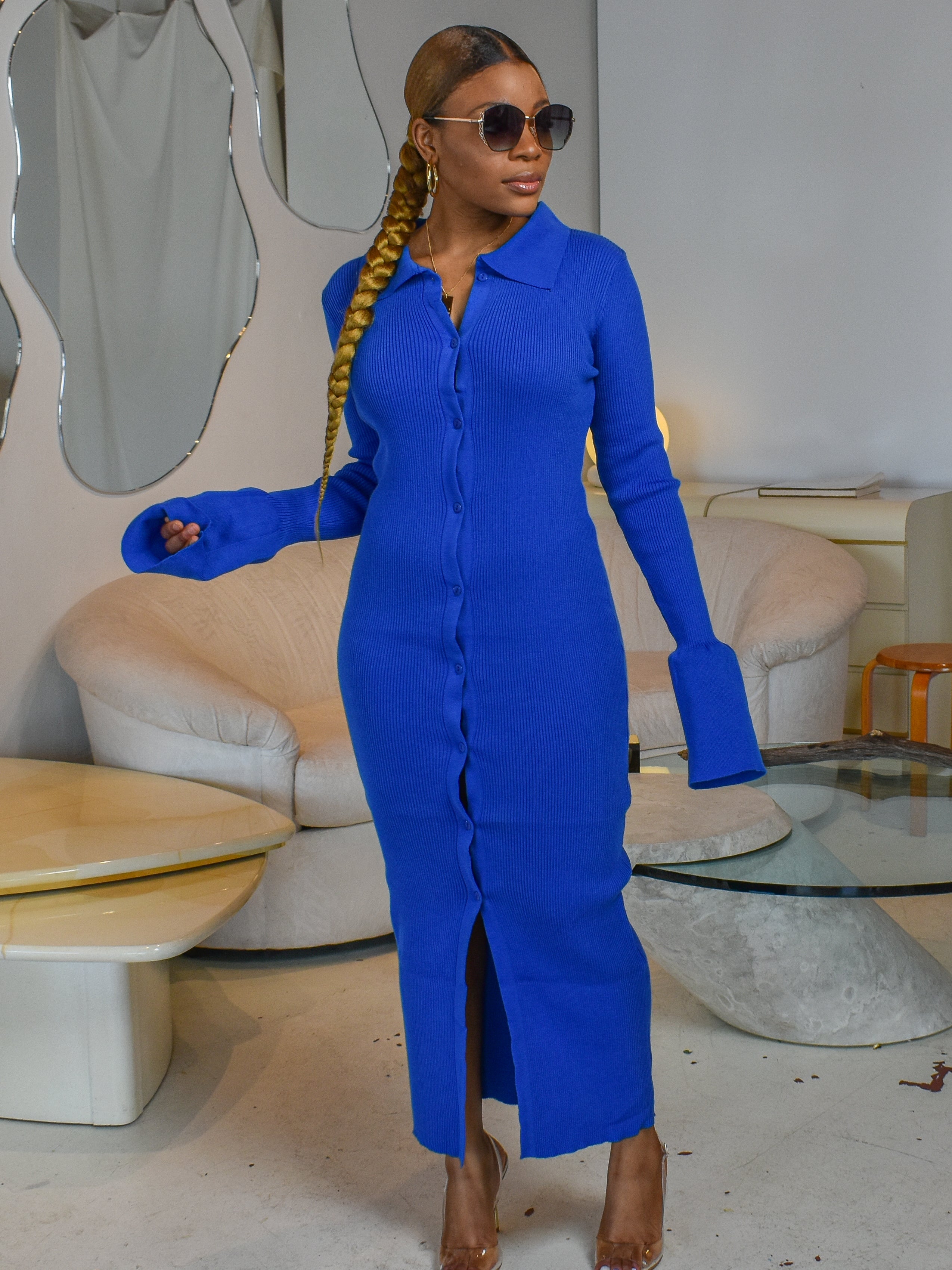 Misha Midi Dress (Blue) - Ninth and Maple Dress