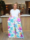 Floral Palazzo  Pants (Blue)