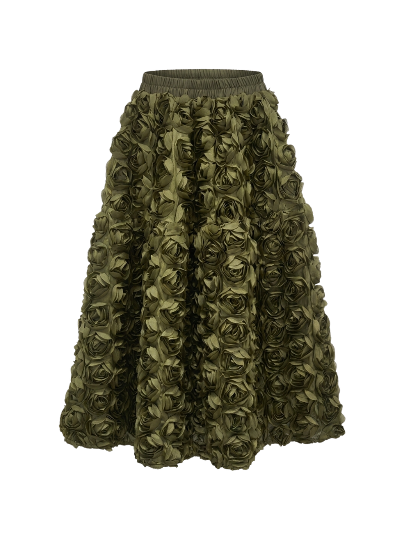 Eugene Floral Midi Skirt (Olive)