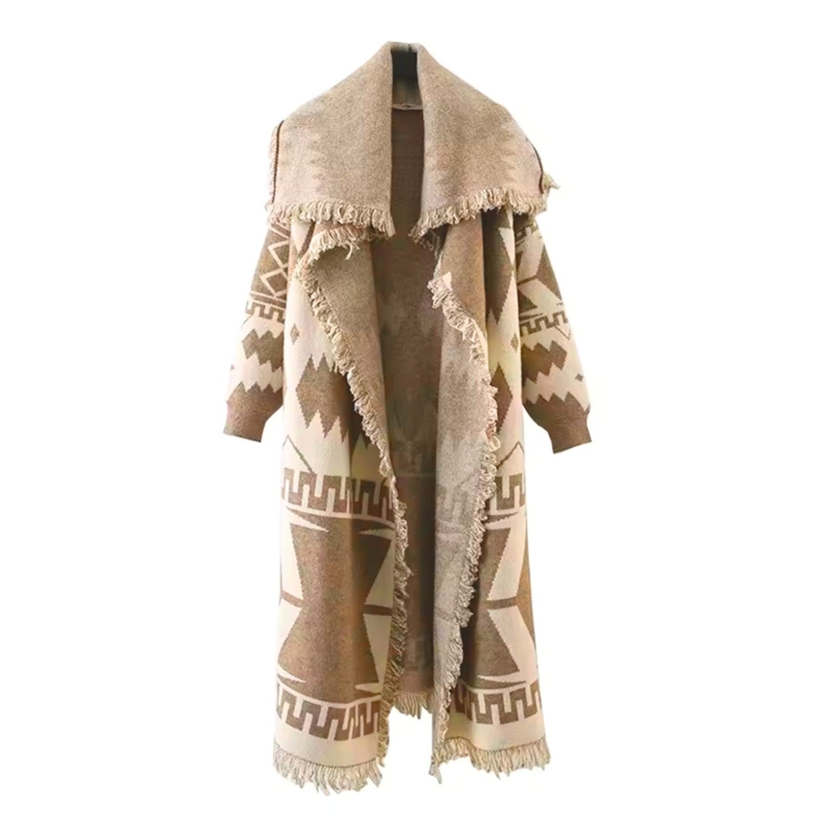 Sierra Fringed Wrap Cardigan Coat