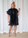 Aziza Pleated Dress (Black)