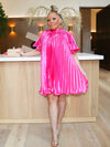 Aziza Pleated Dress (Pink)