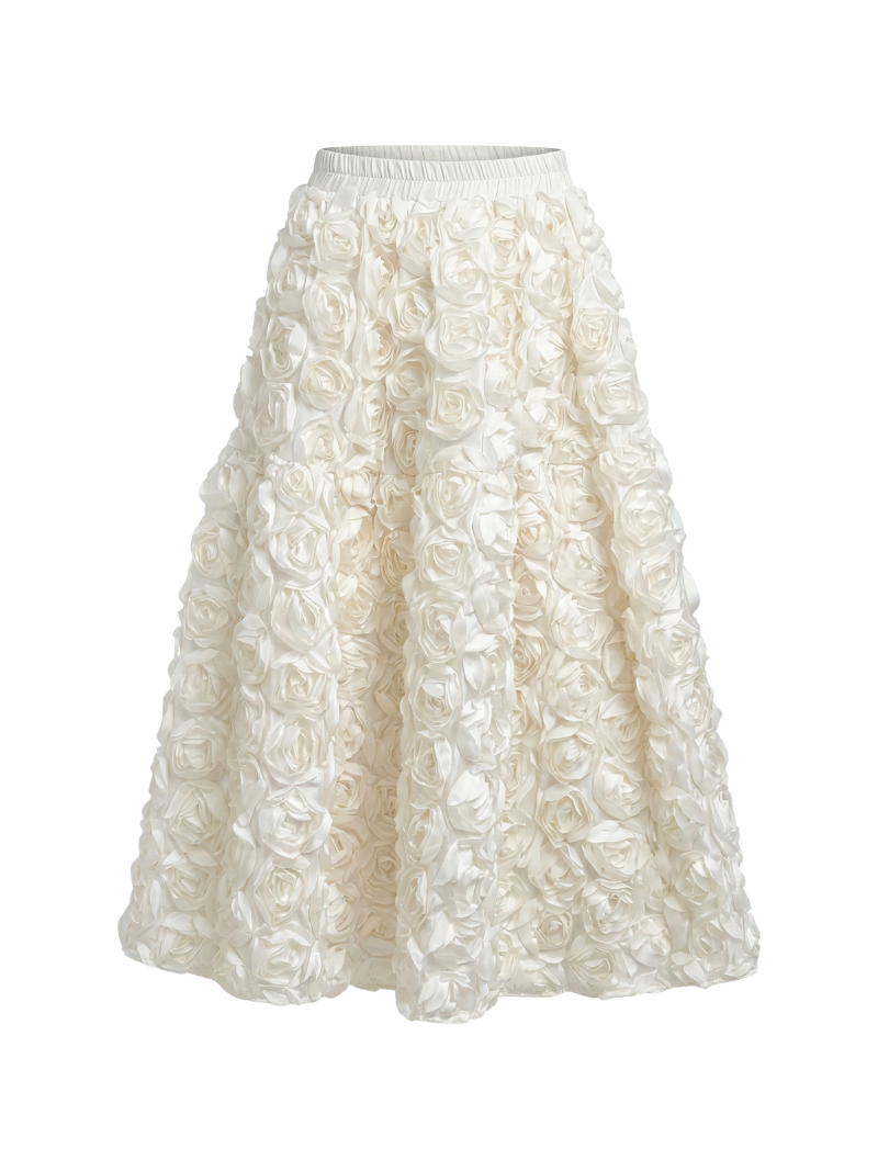 Eugene Floral Midi Skirt (Ivory)