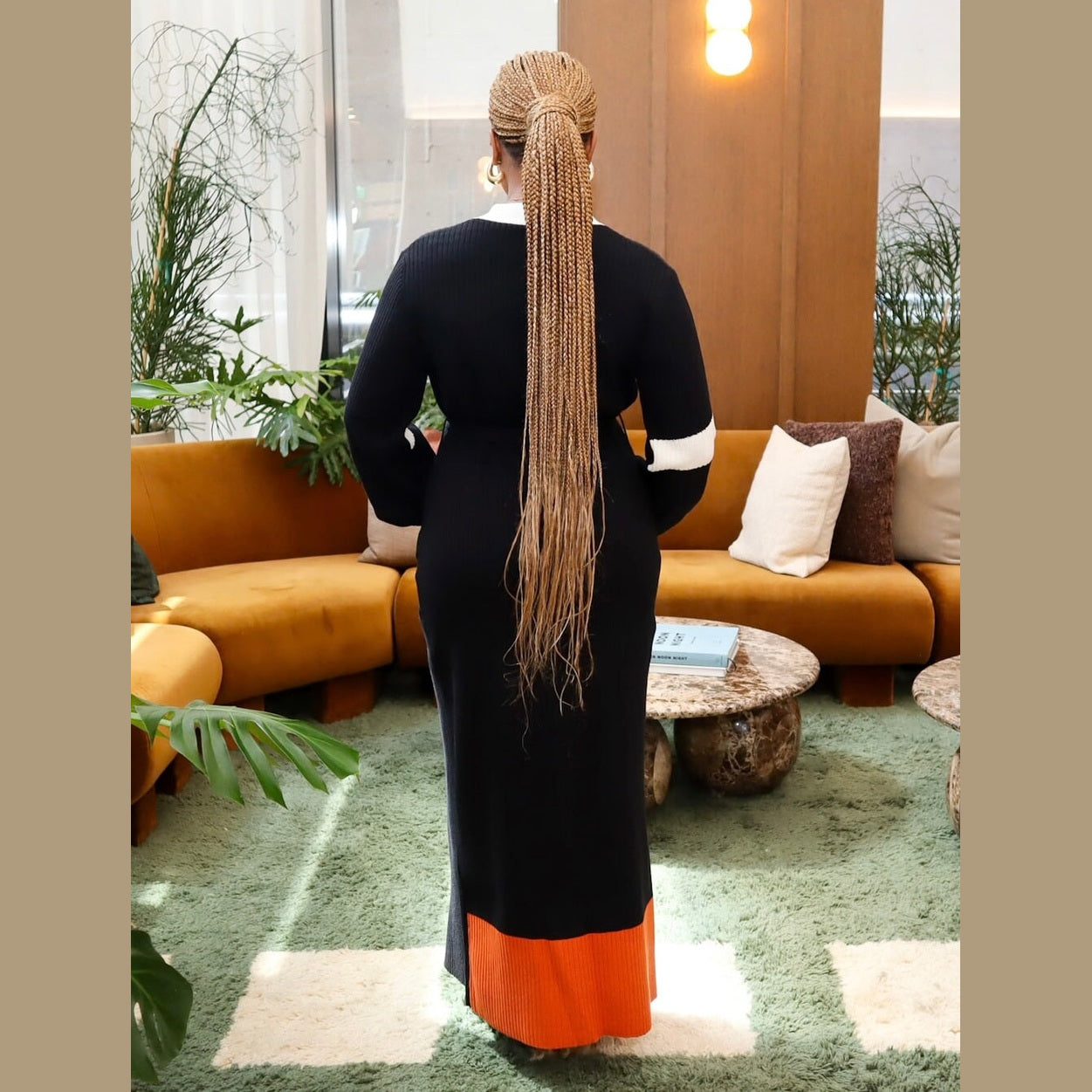 Dahlia Cardigan – Multicolor Longline Knit Cardigan with Belt