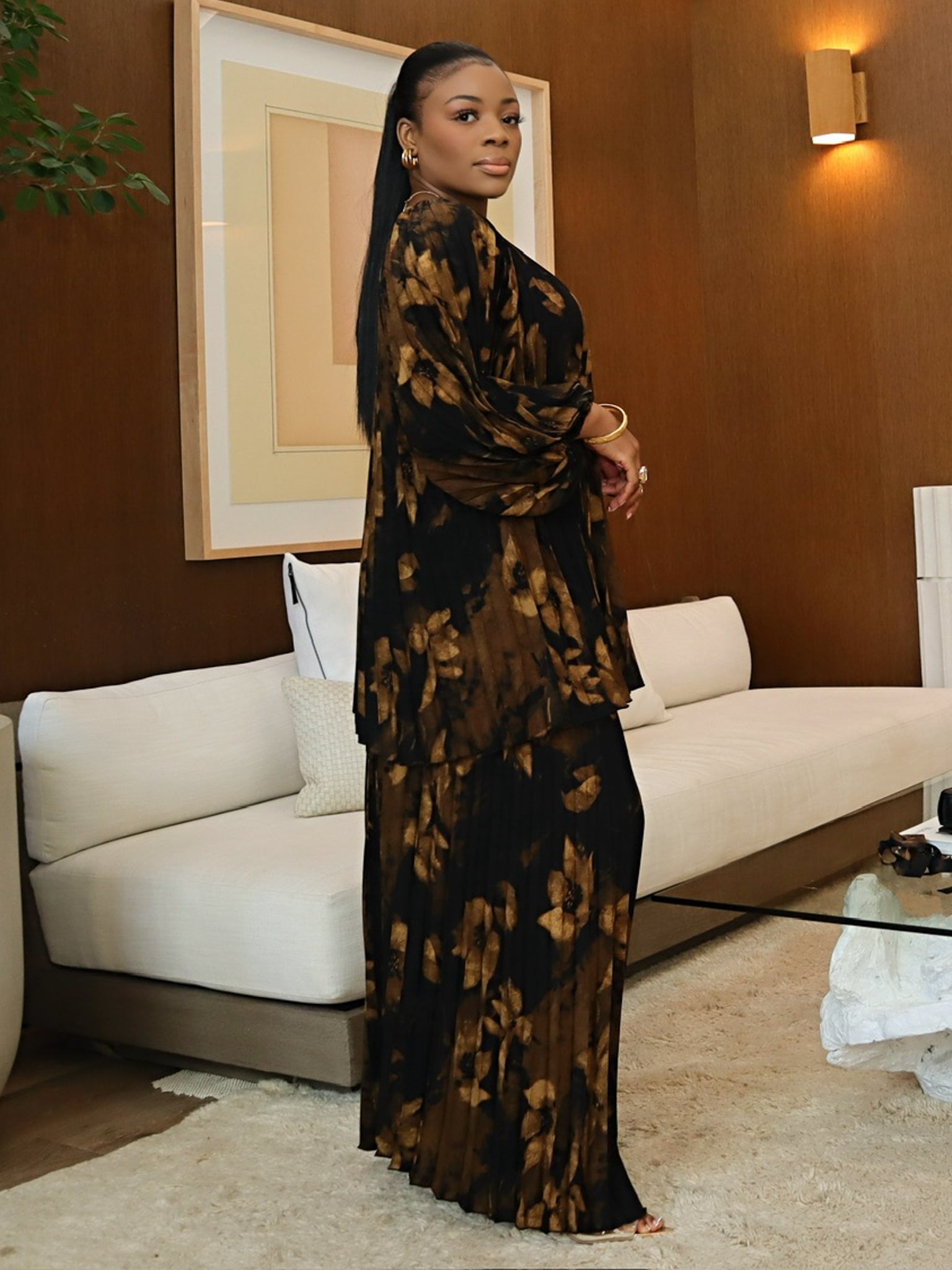 Evelyn Pant Set (Black Gold)