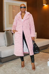 Faux Fur Loose Coat (Blush)