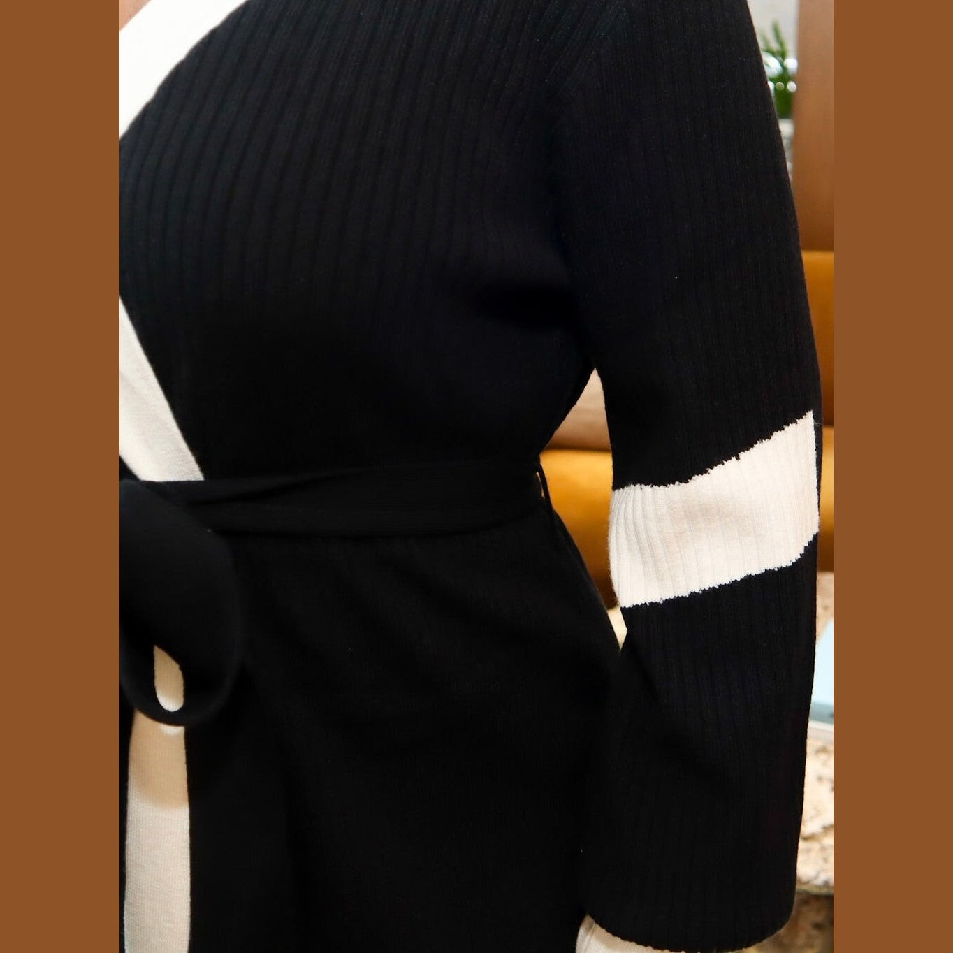 Dahlia Cardigan – Multicolor Longline Knit Cardigan with Belt