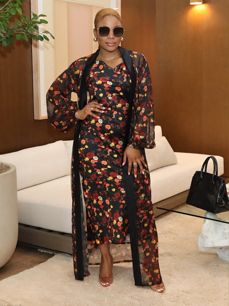 Doha Kimono Robe Set – Floral Print