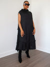 Denise Ruffle Dress (Black) - Ninth and Maple