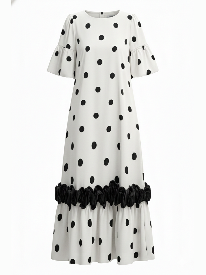 Polka Dress White
