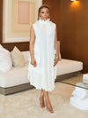 Denise Ruffle Dress (White) (Sample)