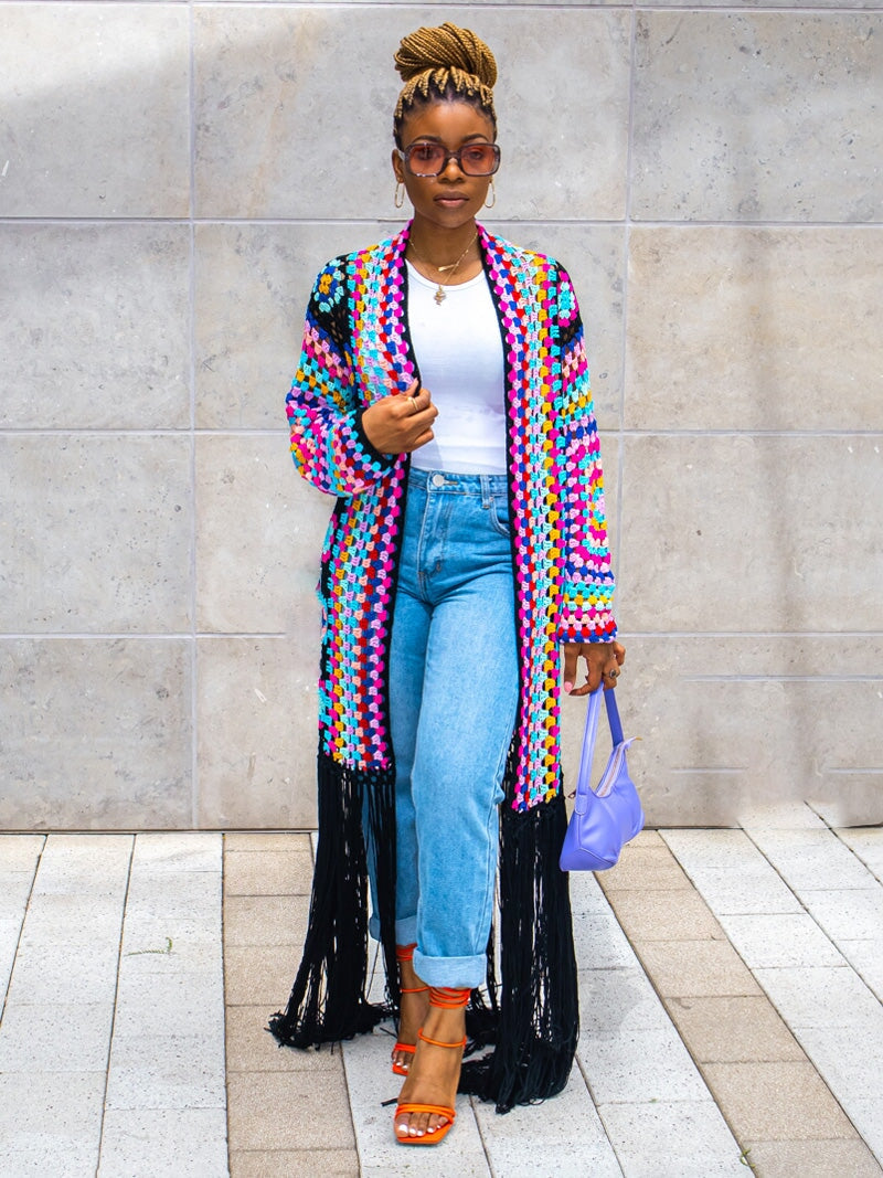 Full of Color Crochet Cardigan (Red) - Ninth and Maple Outerwear