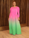 Wendy (Pink Green Ombre) - Ninth and Maple Dress