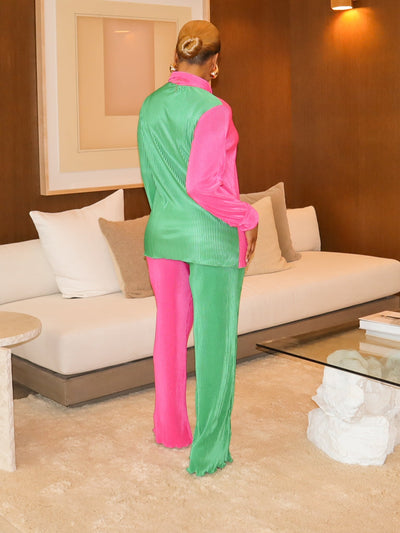 Taylor Pant Set (Pink Green)