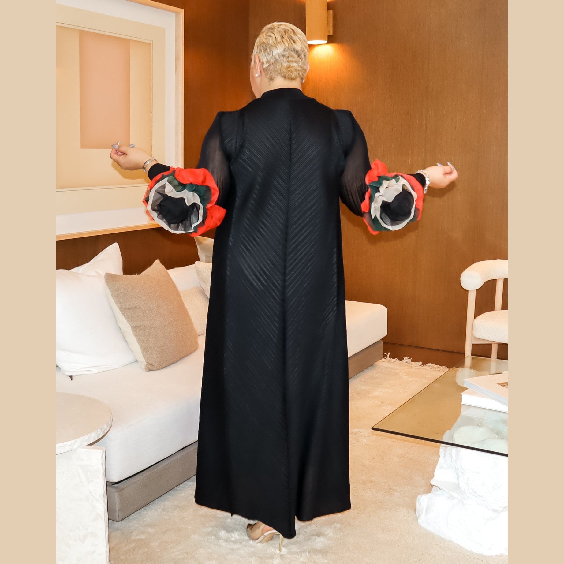 Cece Dress (Black- Rose) SAMPLE