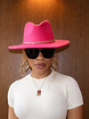 Fedora Hat || Fuschia with Chain Detail - Ninth and Maple HATS