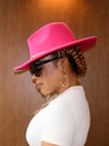 Fedora Hat || Fuschia with Chain Detail - Ninth and Maple HATS