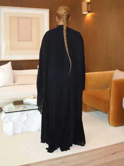 Arianna Maxi Pleated Dress (Black)