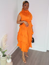 Denise Ruffle Dress (Orange) - Ninth and Maple Dress
