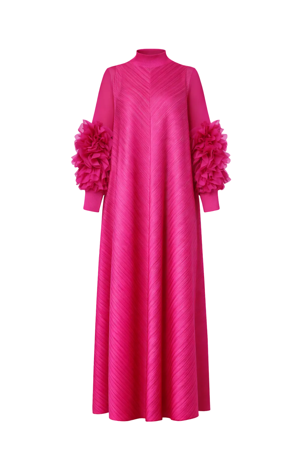 Cece Pleated Bat-Sleeve Maxi Dress