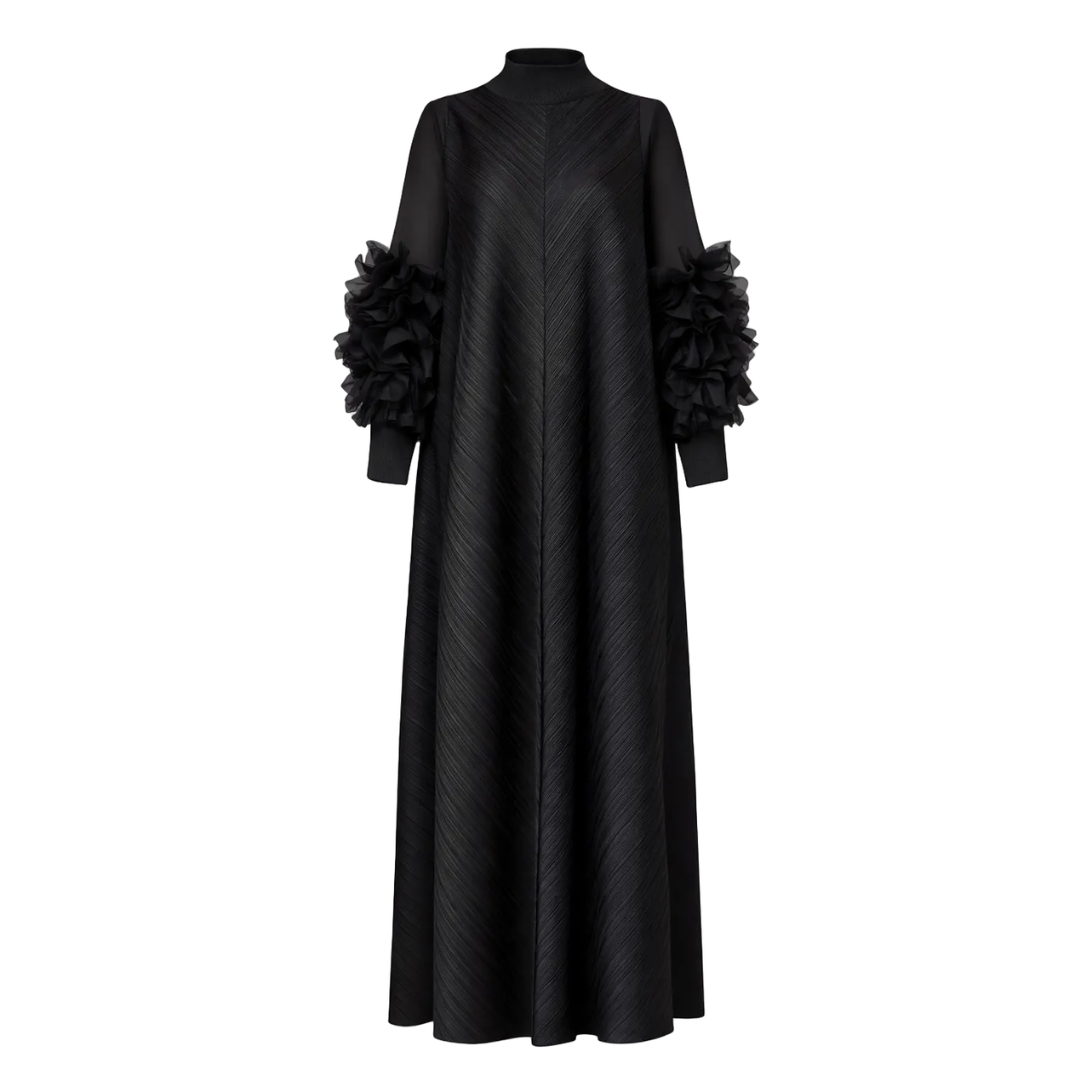 Cece Pleated Bat-Sleeve Maxi Dress