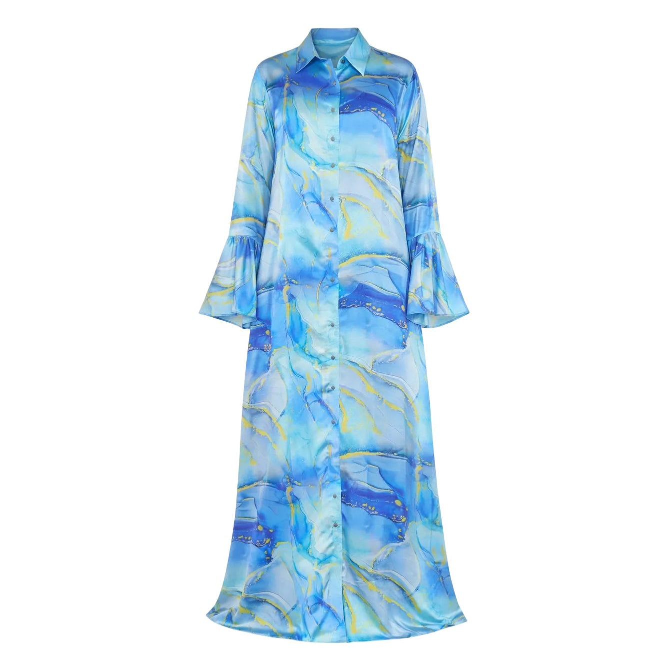 Yelana Button-Down Kaftan Dress