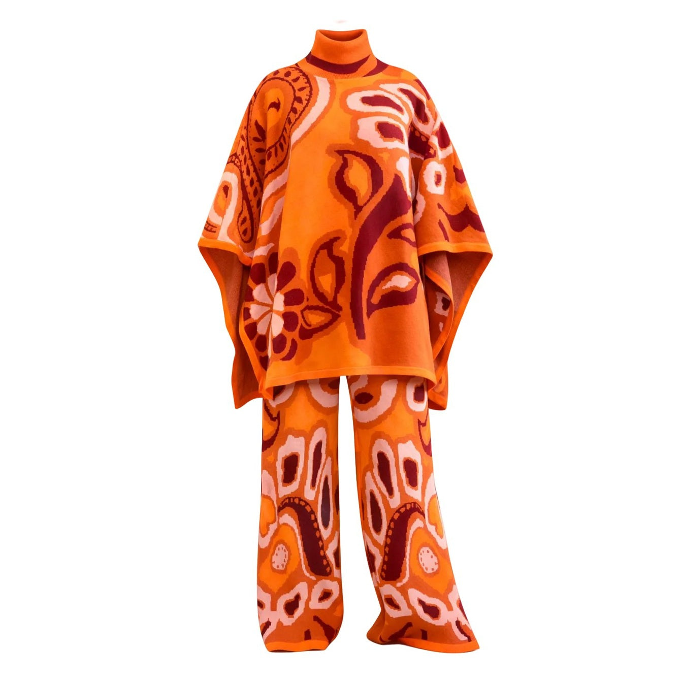 Viola Knit Poncho Set – Multicolor Knit Set