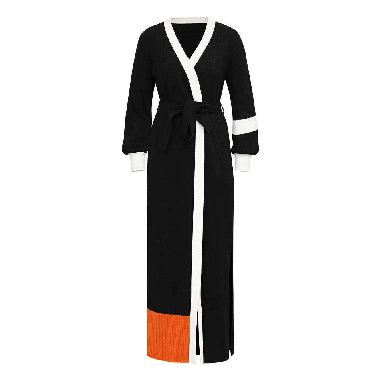 Dahlia Cardigan – Multicolor Longline Knit Cardigan with Belt