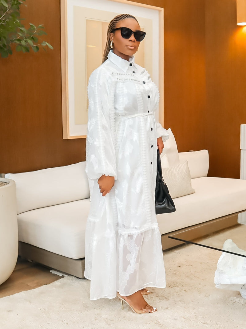 Maybel Maxi Dress (White)