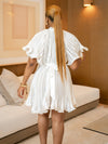 Aziza Pleated Dress (White)