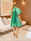 Aziza Pleated Dress (Green)