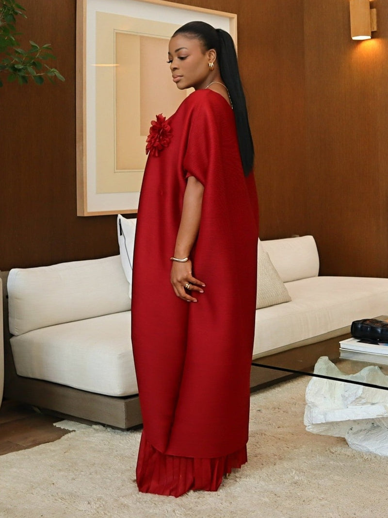 Sheila Pant Set – Red Two-Piece Tunic and Palazzo Pants