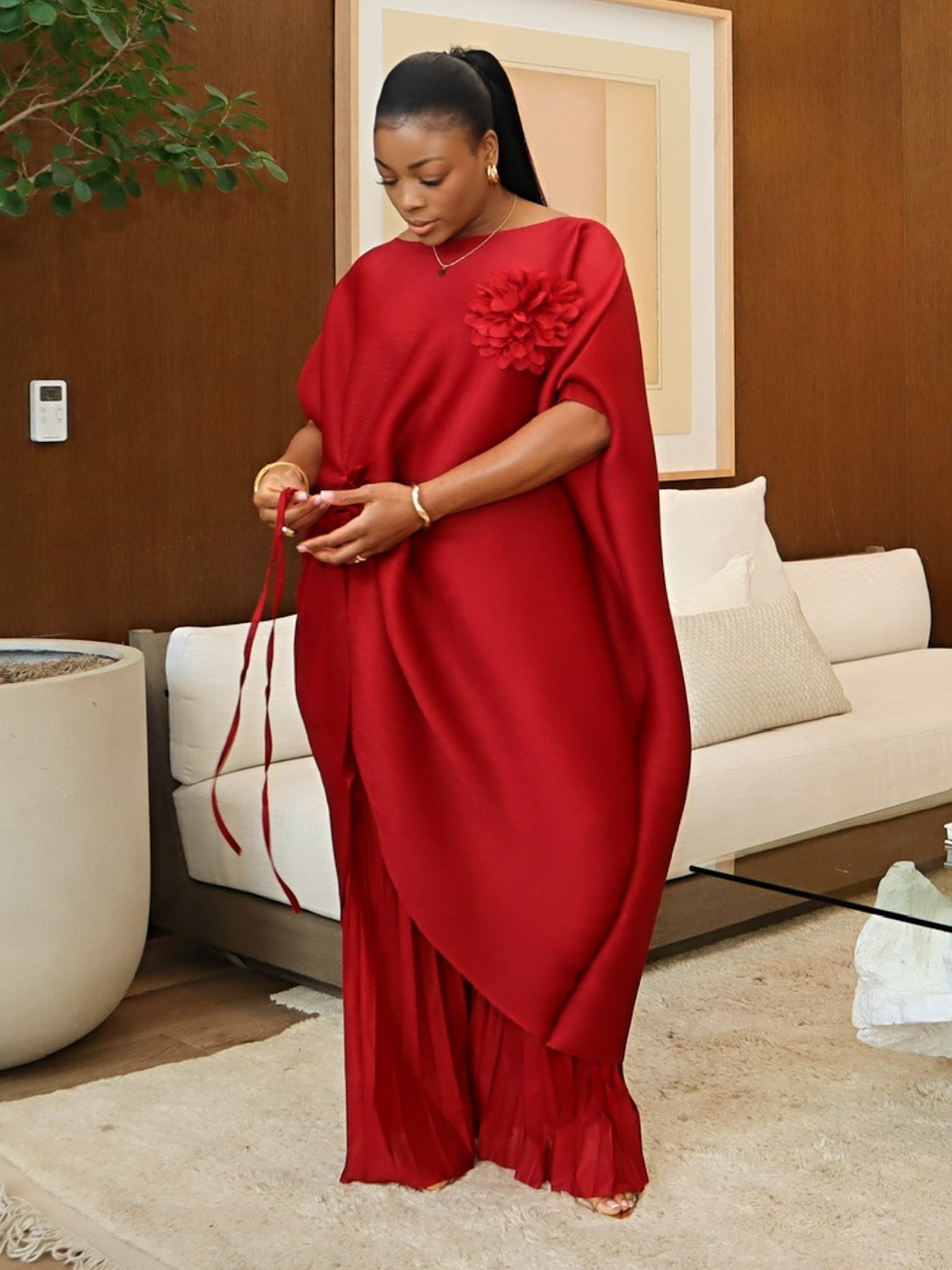 Sheila Pant Set (Red)